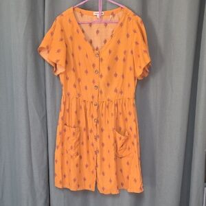 Toad&Co Orange Top with Purple Trim